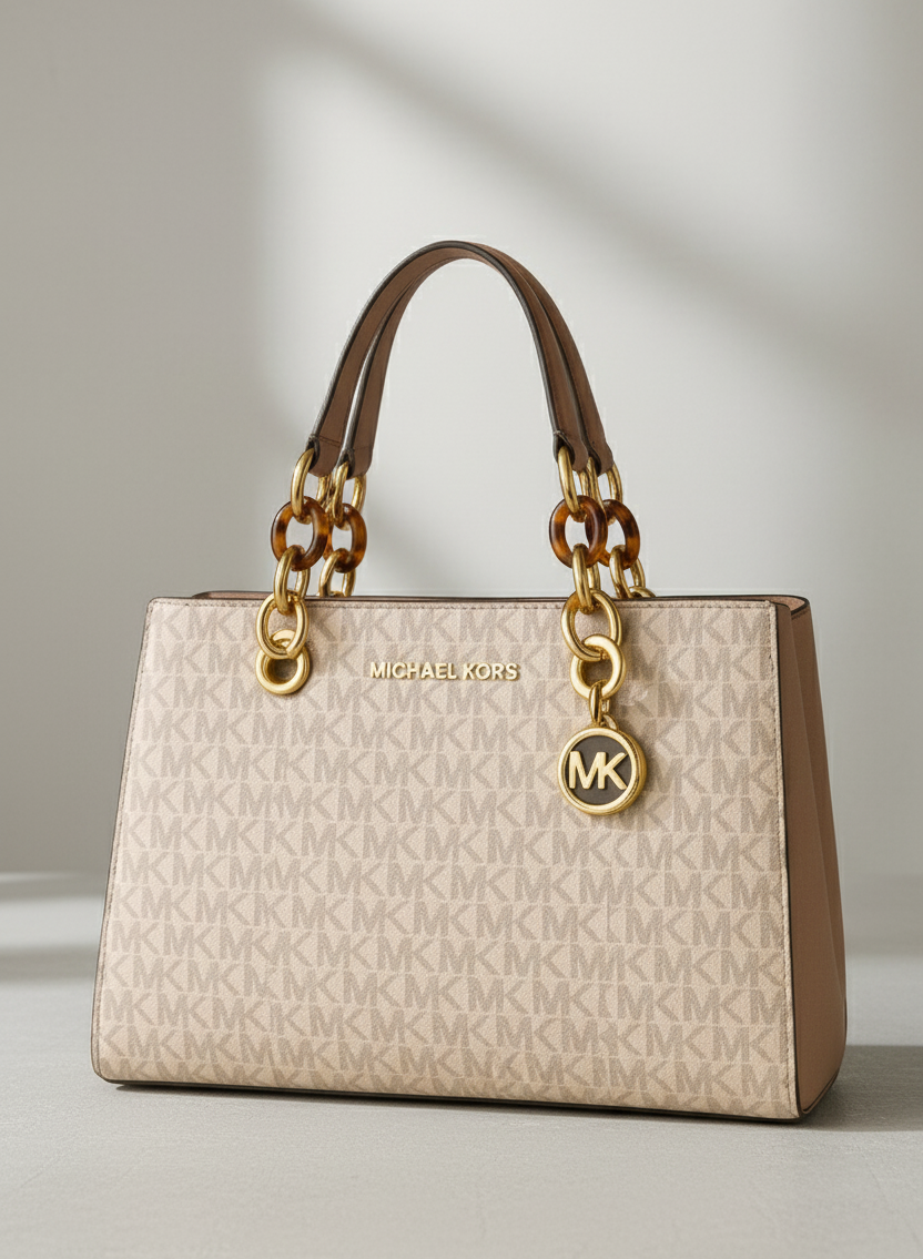Michael Kors Cynthia Medium Signature Logo Satchel
