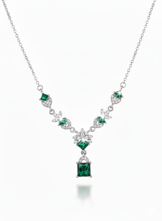 Emerald Green Square-Cut Designer Set