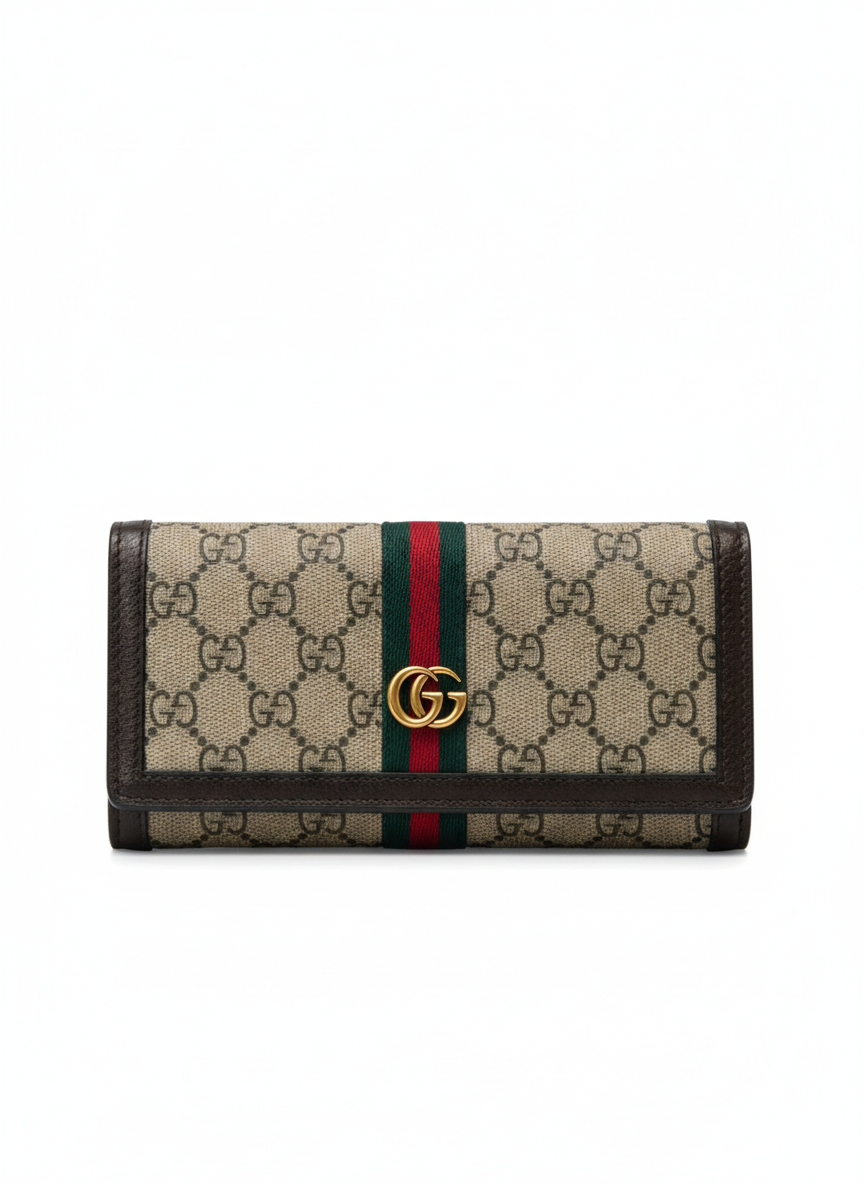 GG Supreme Ophidia French Flap Wallet
