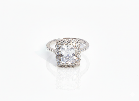 Cushion Cut Halo Drop Jewelry (Ring)