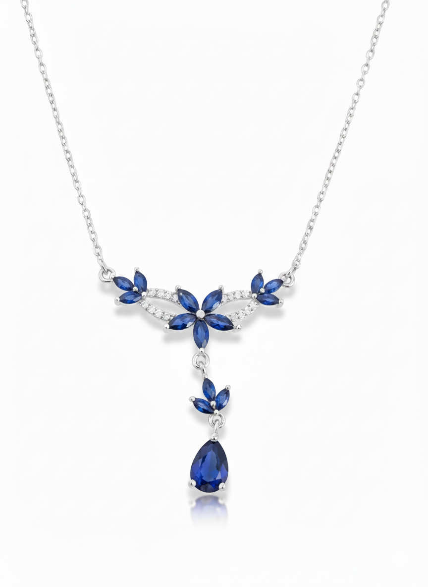 Blue Floral Designer (Necklace)
