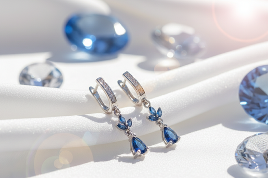 Blue Floral Designer (Earrings)