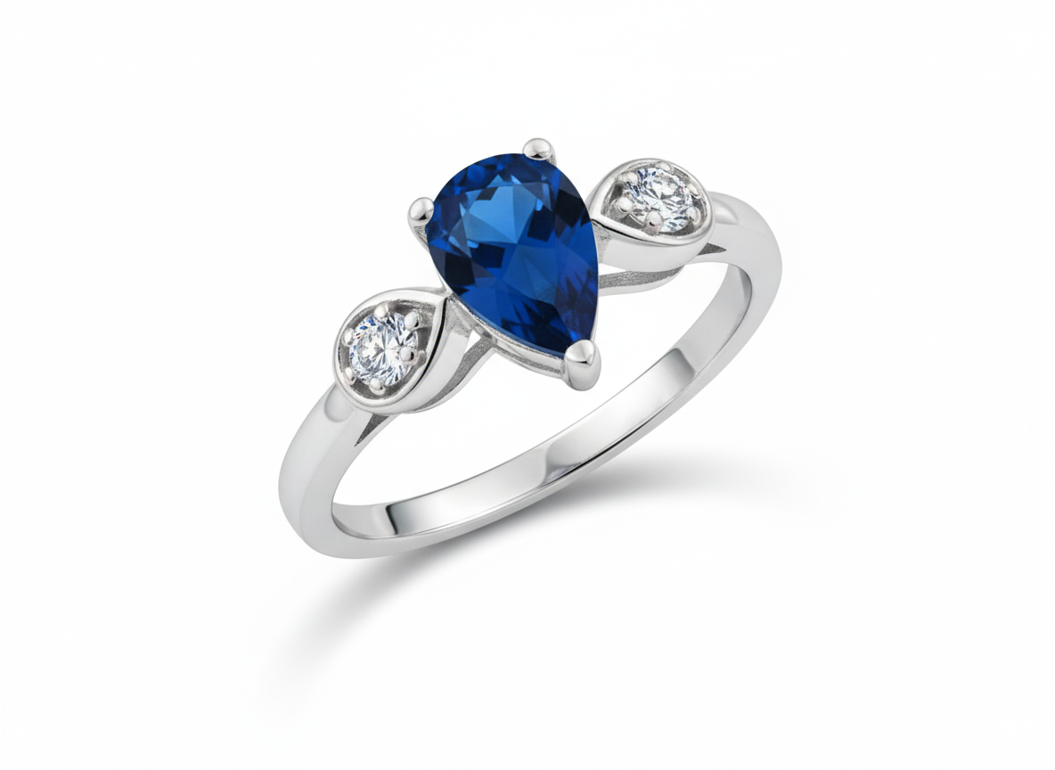 Blue Pear-Cut Designer (Ring)