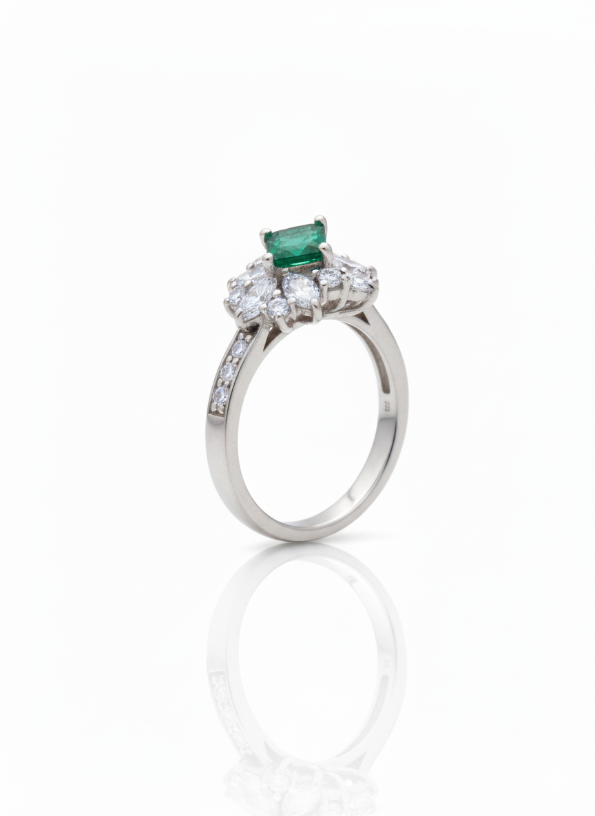 Emerald Green Square-Cut Designer Set