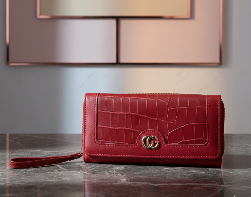 Gucci trifold women hand wallet