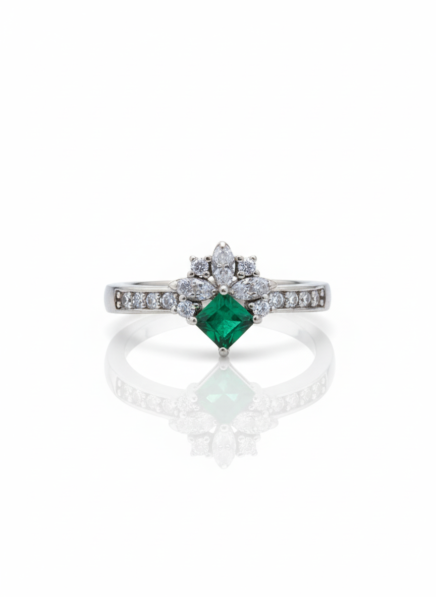 Emerald Green Square-Cut Designer Set