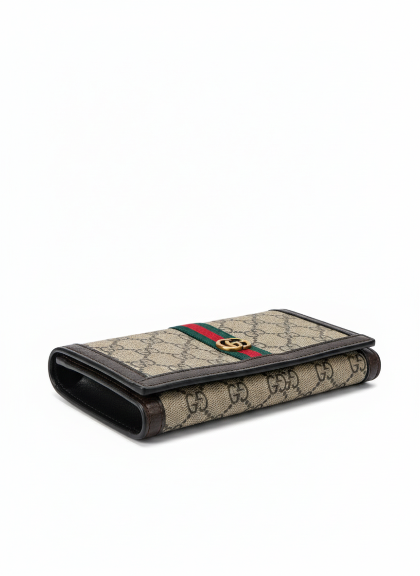 GG Supreme Ophidia French Flap Wallet