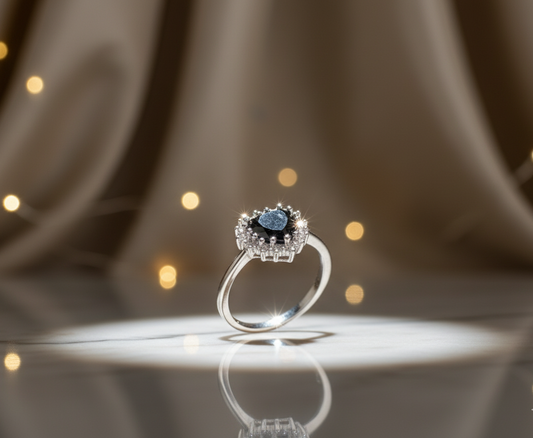 Black Heart Halo Designer (Ring)