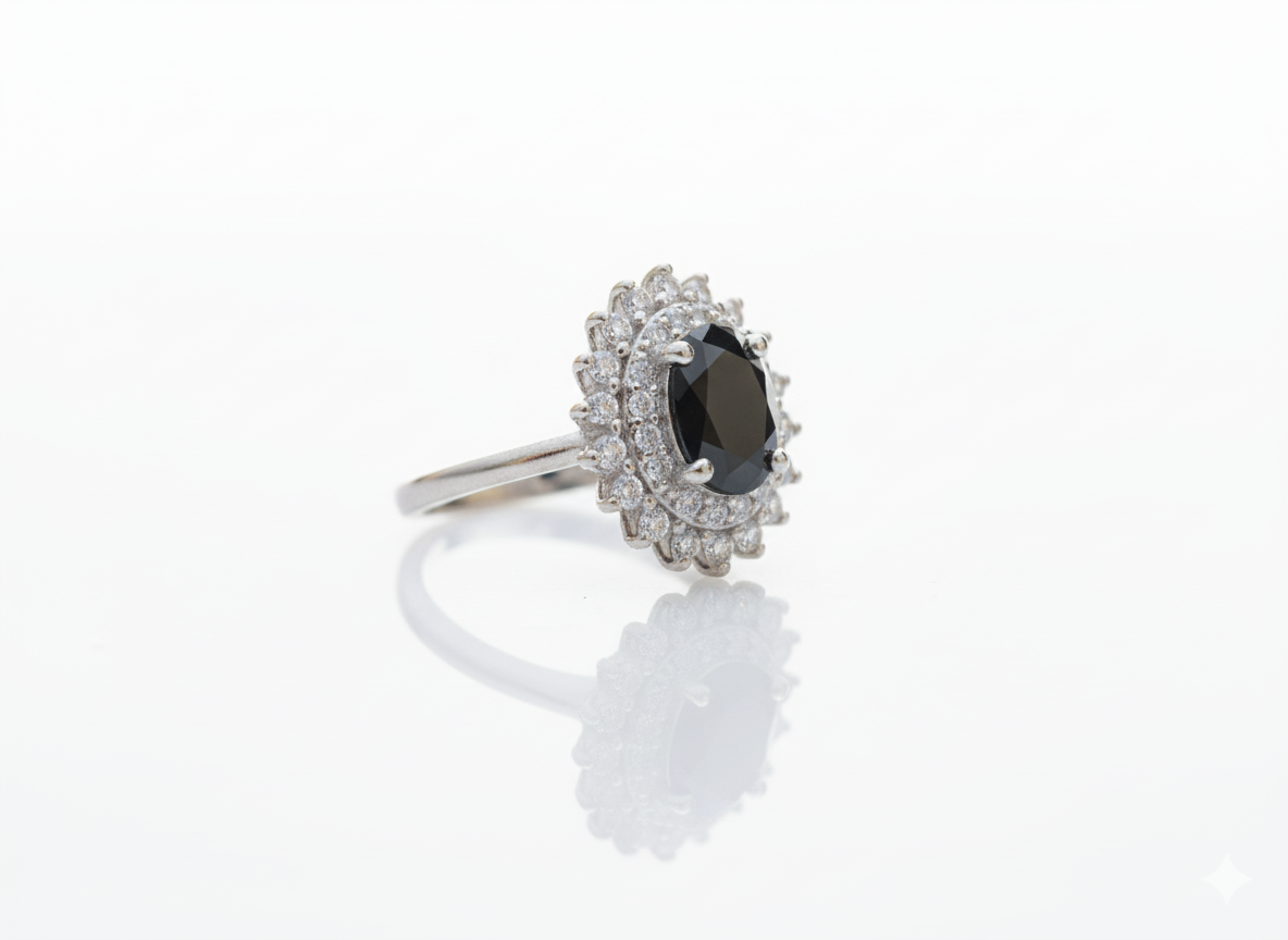 Black Zirconia Sunburst Designer (Ring)