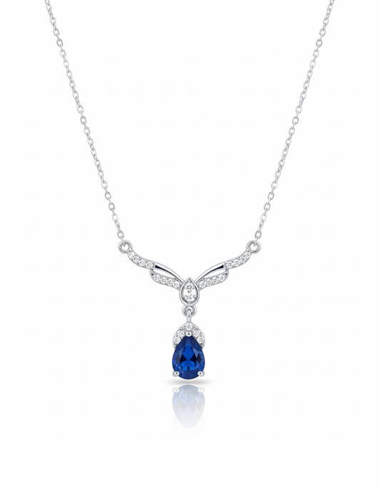 Blue Pear-Cut Designer (Necklace)