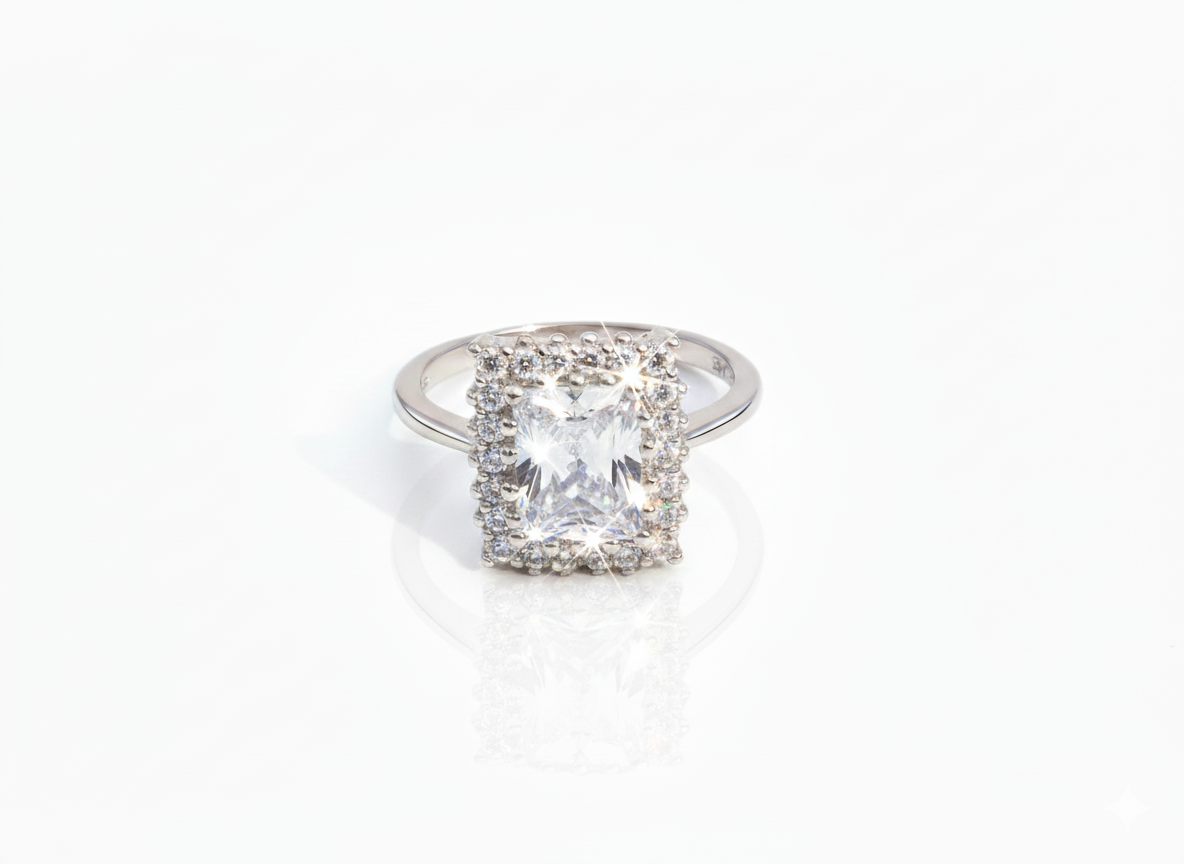 Cushion Cut Halo Drop Jewelry (Ring)