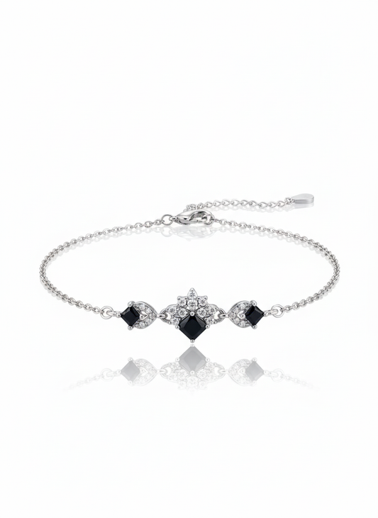 Black Square-Cut Zirconia (Bracelet)