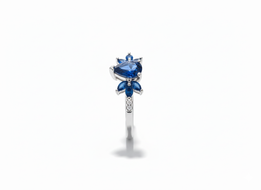 Blue Floral Designer (Ring)