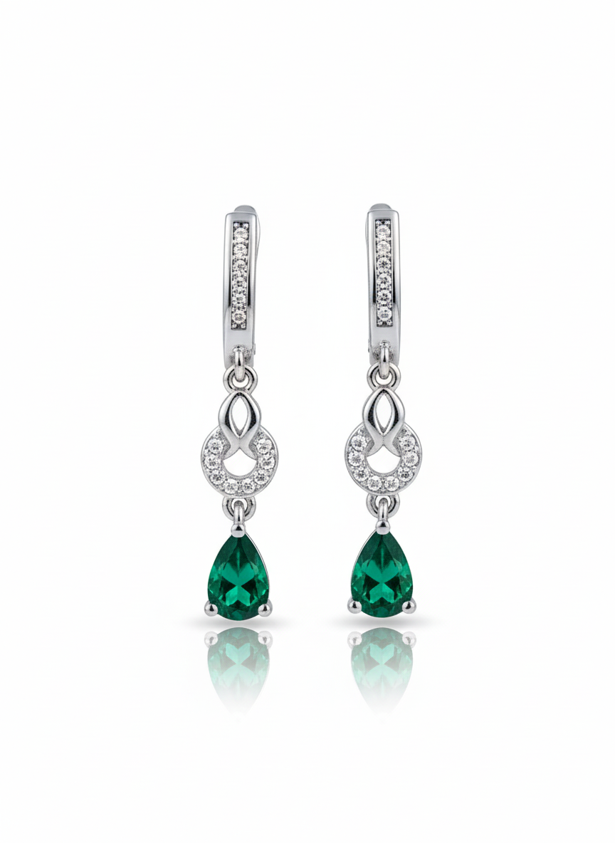Emerald Green Zirconia (Earrings)