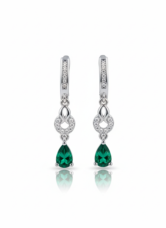 Emerald Green Zirconia (Earrings)