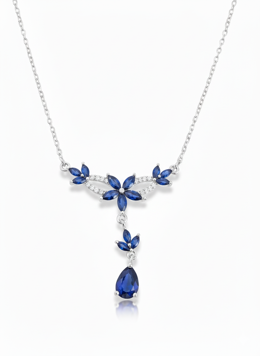 Blue Floral Designer (Necklace)