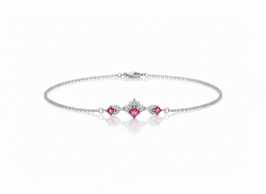 Red Square-Cut Designer (Bracelet)