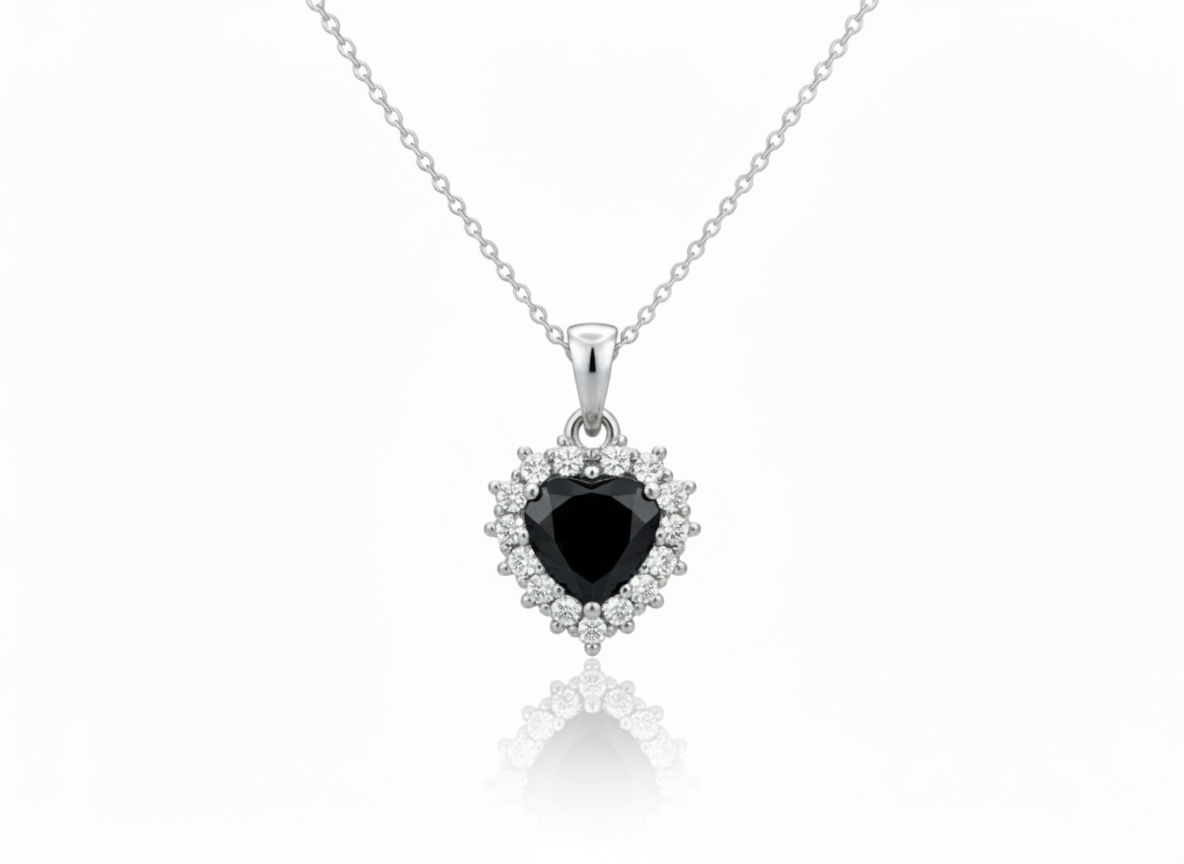 Black Heart Halo Designer (Necklace)