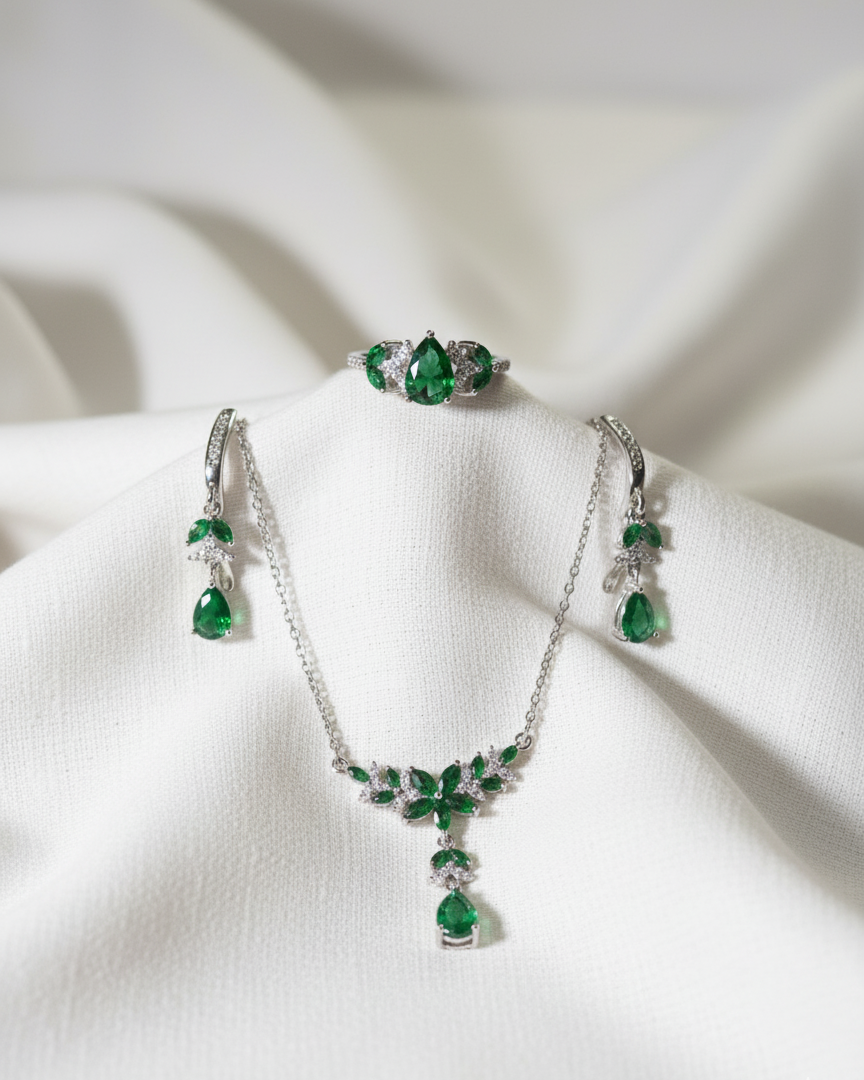 Emerald Green Floral Designer Set