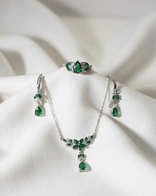 Emerald Green Floral Designer Set