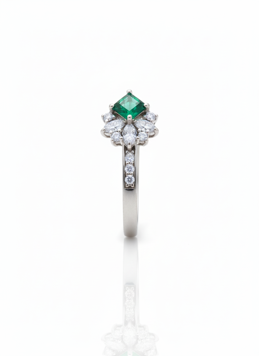 Emerald Green Square-Cut Designer Set