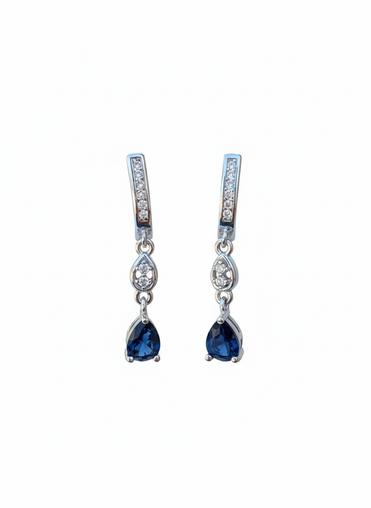 Blue Pear-Cut Designer (Earrings)