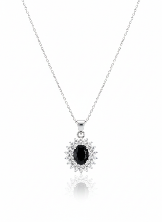 Black Zirconia Sunburst Designer (Necklace)