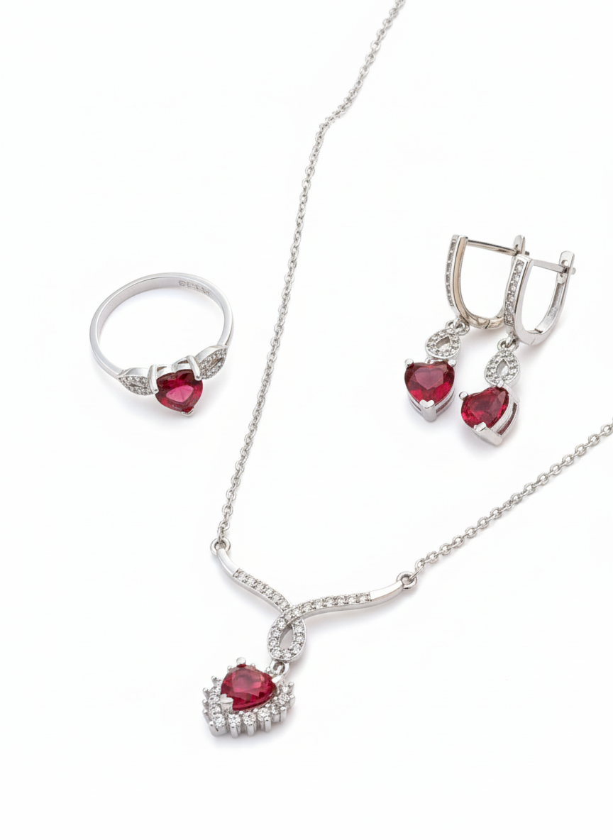 Ruby Red Heart Designer Set