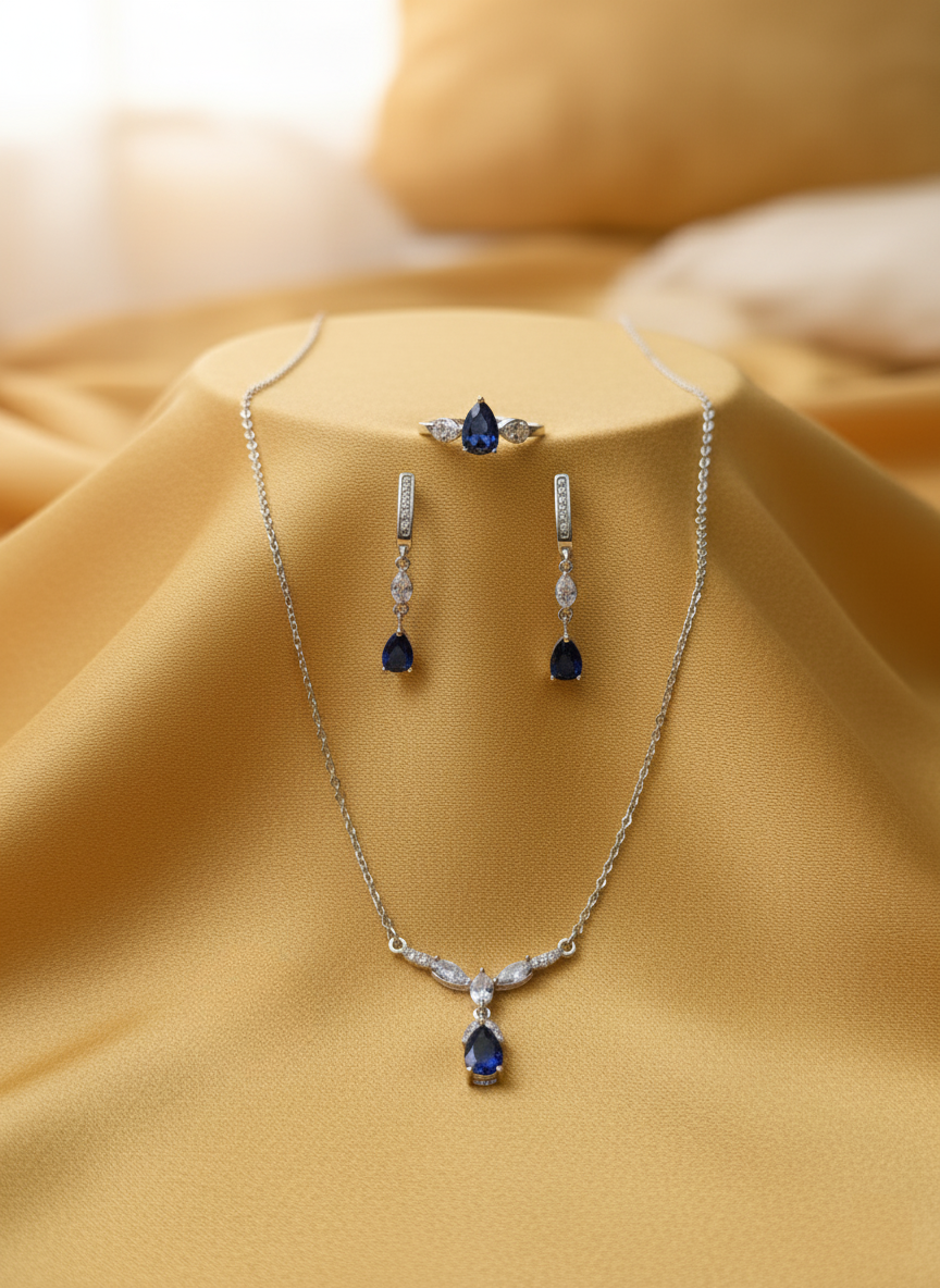 Blue Pear-Cut Designer Set