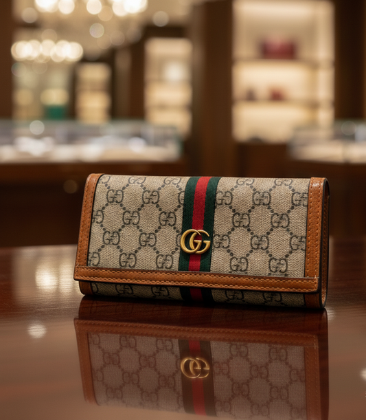 GG Supreme Ophidia French Flap Wallet